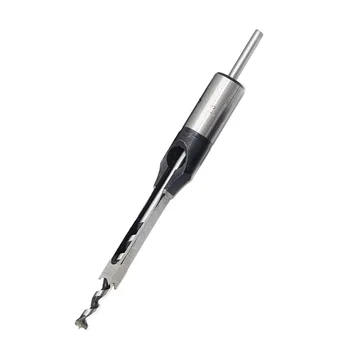 6.4mm Square Shank Hole Self Centering Hinge Drill Bit Hole Puncher Wood working Tool (Silver)
