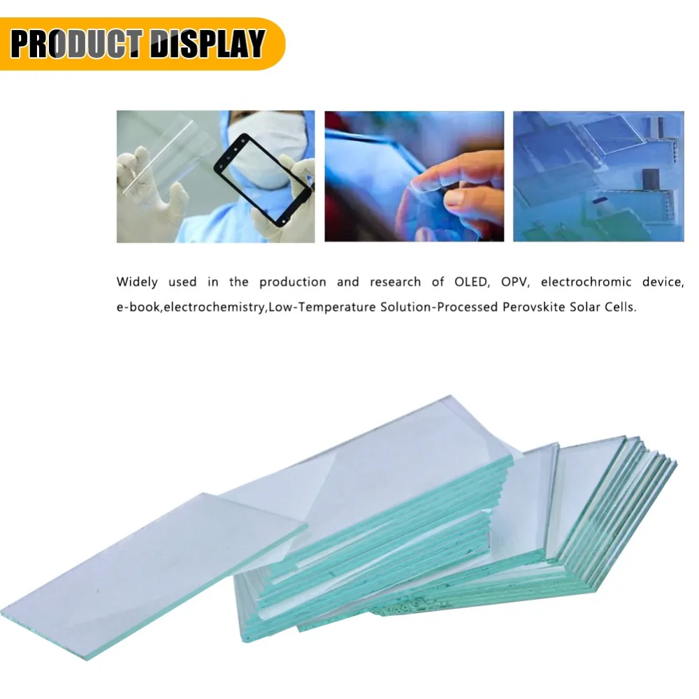 Coated Glass 50x50x1.1mm <10 ohm/sq 10pcs Lab Transparent Conductive Indium Tin Oxide ITO Glass fast shipping
Coated Glass 50x50x1.1mm <10 ohm/sq 10pcs Lab Transparent Conductive Indium Tin Oxide ITO Glass fast shipping