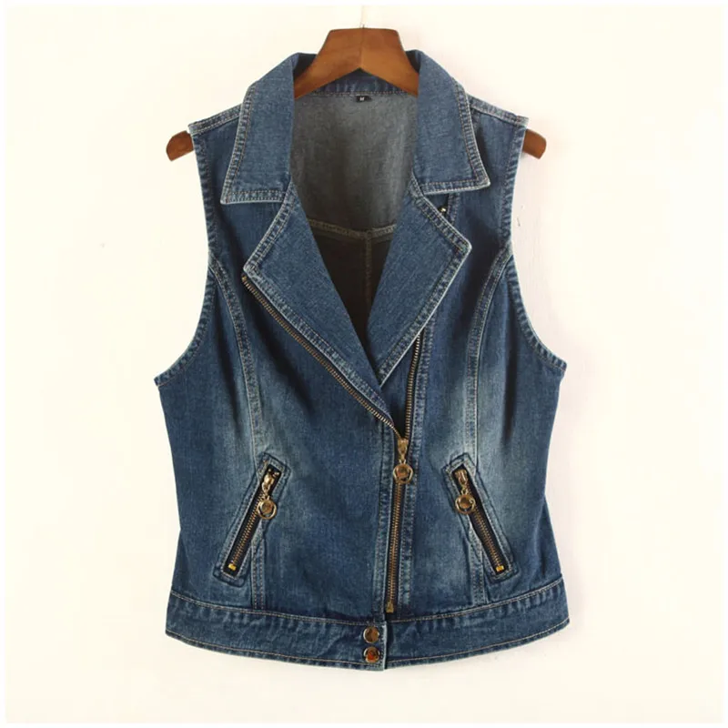 High Quality Cotton Zipper Jeans Jacket For Women Sleeveless Vest Korean Slim Female Waistcoat Coat Summer Women's Denim Vest
High Quality Cotton Zipper Jeans Jacket For Women Sleeveless Vest Korean Slim Female Waistcoat Coat Summer Women's Denim Vest