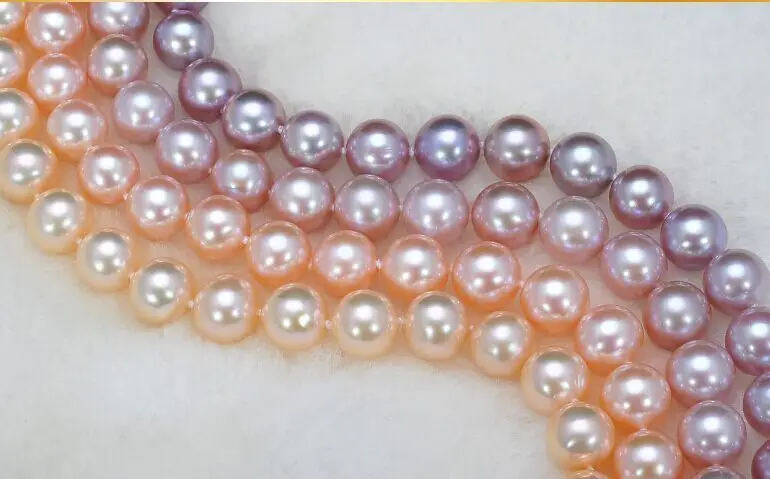 4 10-11mm natural freshwater round white pink lavender pearl necklaces18" 925silver
4 10-11mm natural freshwater round white pink lavender pearl necklaces18" 925silver