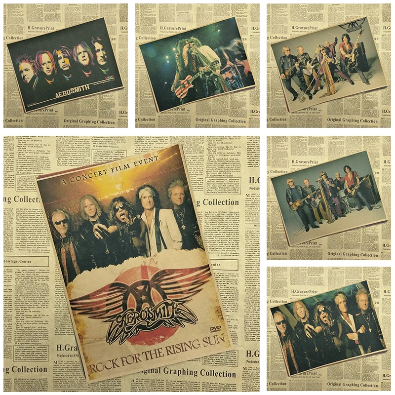 Винтаж плакат Aerosmith домашнего интерьера kraft кислоты рок музыка рисунок основной