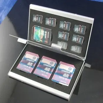 

Aluminium Alloy Micro for SD MMC TF Memory Card Storage Box Protector Case for 4x SD Card 8x Micro Card Storage Card Holder Case