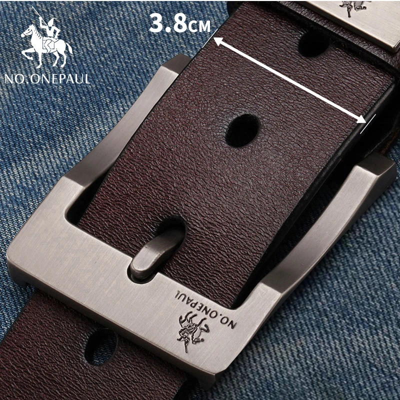 NO.ONEPAUL buckle men belt High Quality cow genuine leather luxury strap male belts for men new fashion classice vintage pin HTB1YhsDaiLxK1Rjy0Ffq6zYdVXad - NO.ONEPAUL buckle men belt High Quality cow genuine leather luxury strap male belts for men new fashion classice vintage pin