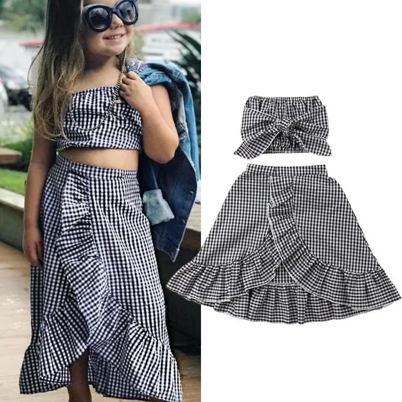 2PCS Set Newborn Toddler Kids Baby Girl Plaid Clothes Summer Sleeveless Tank Tops+Ruffles Skirt Outfits Clothing Set
2PCS Set Newborn Toddler Kids Baby Girl Plaid Clothes Summer Sleeveless Tank Tops+Ruffles Skirt Outfits Clothing Set