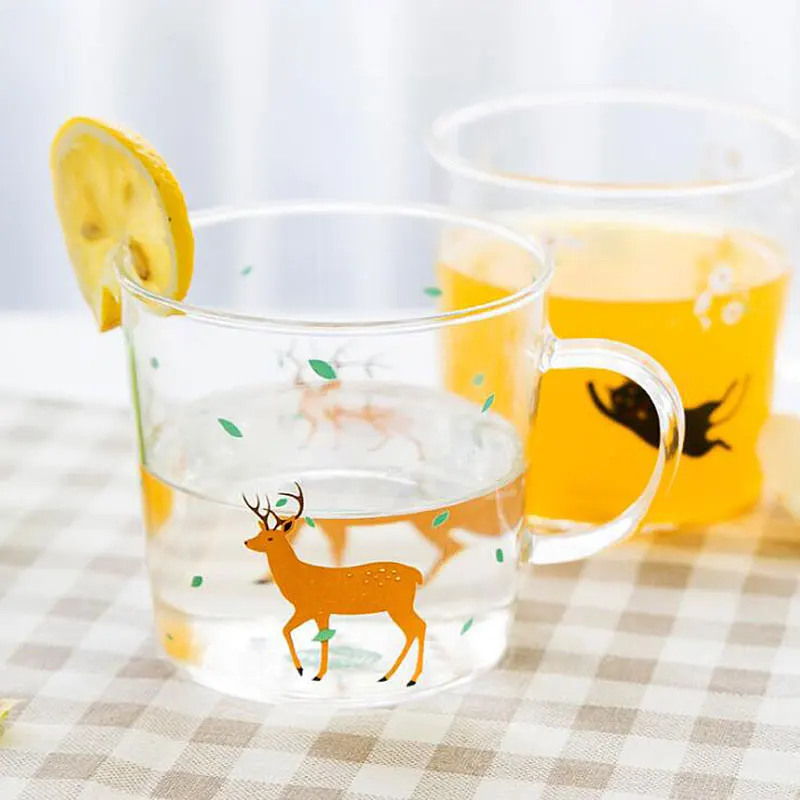 Fresh Handmade Glass Cups Colorful Animals Style Morning Mugs with Handle Coffee Cups with Cat Rabbit Deer Printing SH101
Fresh Handmade Glass Cups Colorful Animals Style Morning Mugs with Handle Coffee Cups with Cat Rabbit Deer Printing SH101