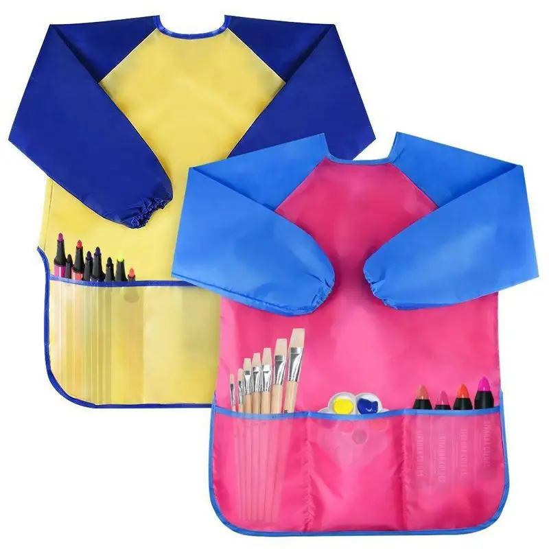 Pack of 2 Kids Art Smocks, Children Waterproof Artist Painting Aprons Long Sleeve with 3 Pockets for Age 2-6 Years
Pack of 2 Kids Art Smocks, Children Waterproof Artist Painting Aprons Long Sleeve with 3 Pockets for Age 2-6 Years