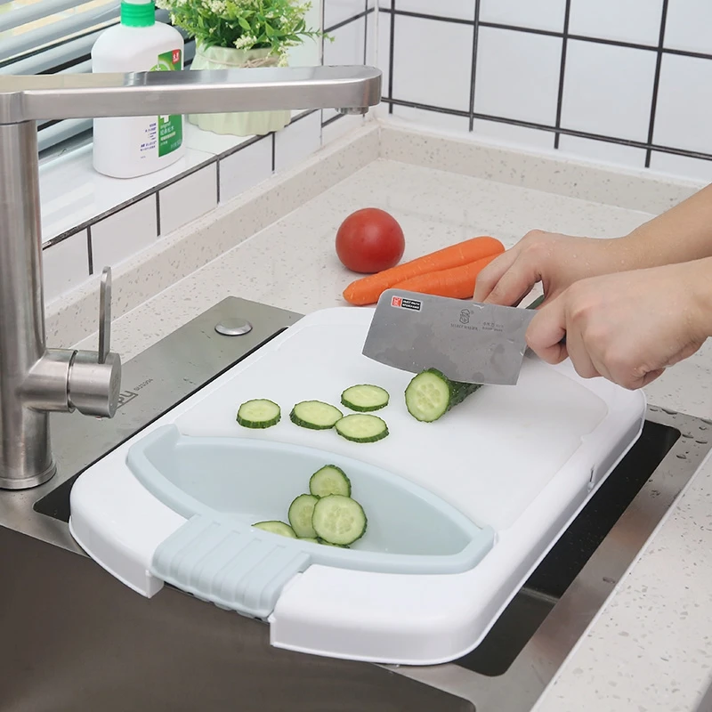 Kitchen Chopping Block Sinks Drain Basket Cutting Board Meat Vegetable Fruit Antibacterial Non-slip Cutting Board With Storage
Kitchen Chopping Block Sinks Drain Basket Cutting Board Meat Vegetable Fruit Antibacterial Non-slip Cutting Board With Storage