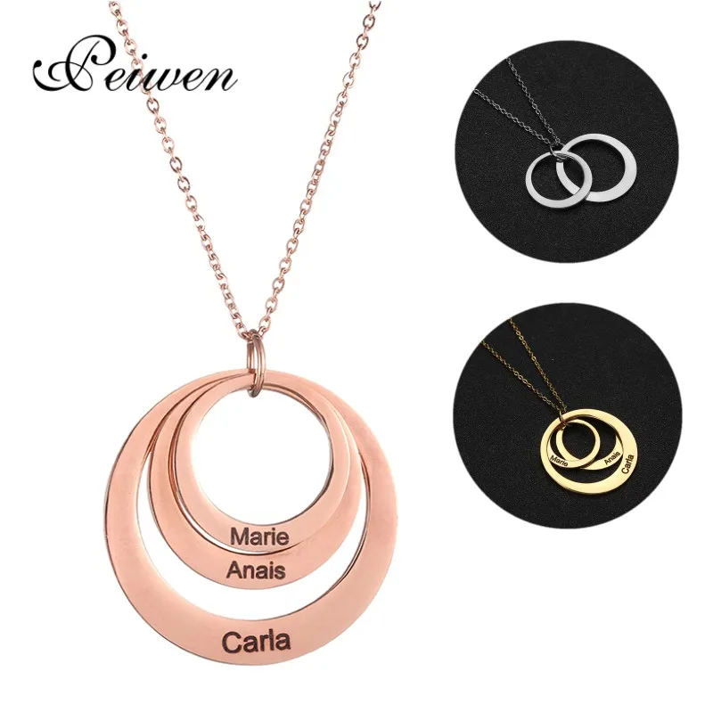 Personalized Custom Name Necklaces Layered Engraved Names 3 Circles Round Pendant Necklace Gold Silver Rose Color Chain Jewelry
Personalized Custom Name Necklaces Layered Engraved Names 3 Circles Round Pendant Necklace Gold Silver Rose Color Chain Jewelry