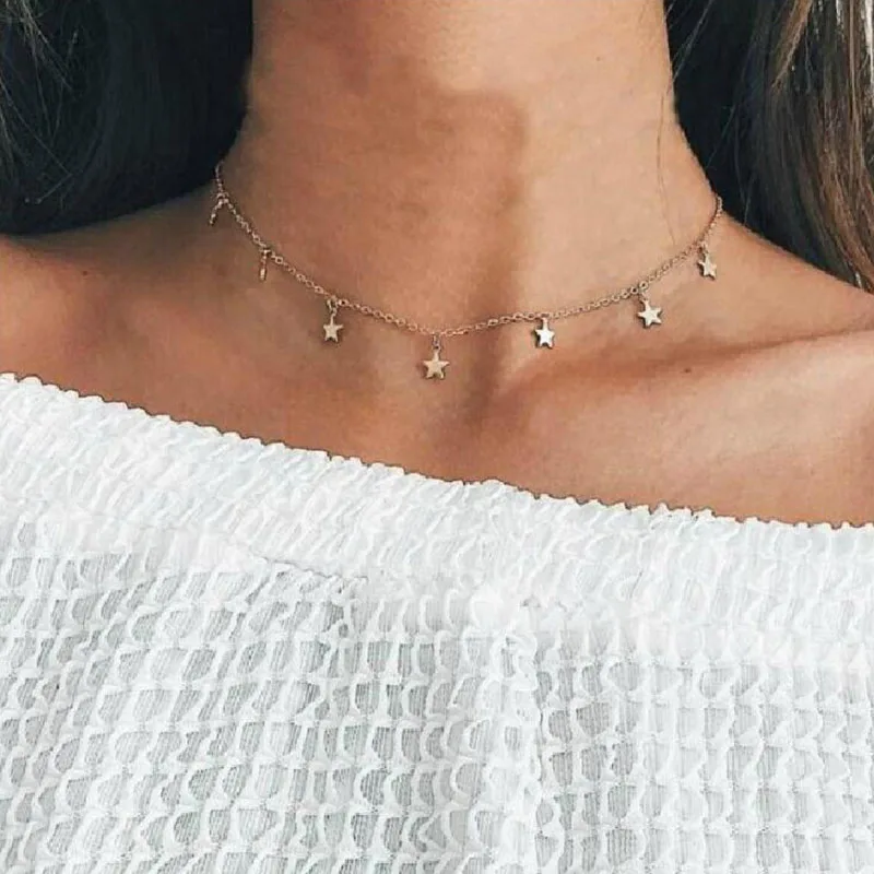 New Fashion Bohemian Necklace Women Charm Simple Boho Star Necklaces Jewelry Womens Accessorie Short Silver Gold Chain pendant35
New Fashion Bohemian Necklace Women Charm Simple Boho Star Necklaces Jewelry Womens Accessorie Short Silver Gold Chain pendant35