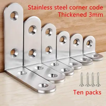 10PCS-Stainless steel corner code thickened 90 degree right angle iron bracket fixed layer board support hardware connector furn
10PCS-Stainless steel corner code thickened 90 degree right angle iron bracket fixed layer board support hardware connector furn