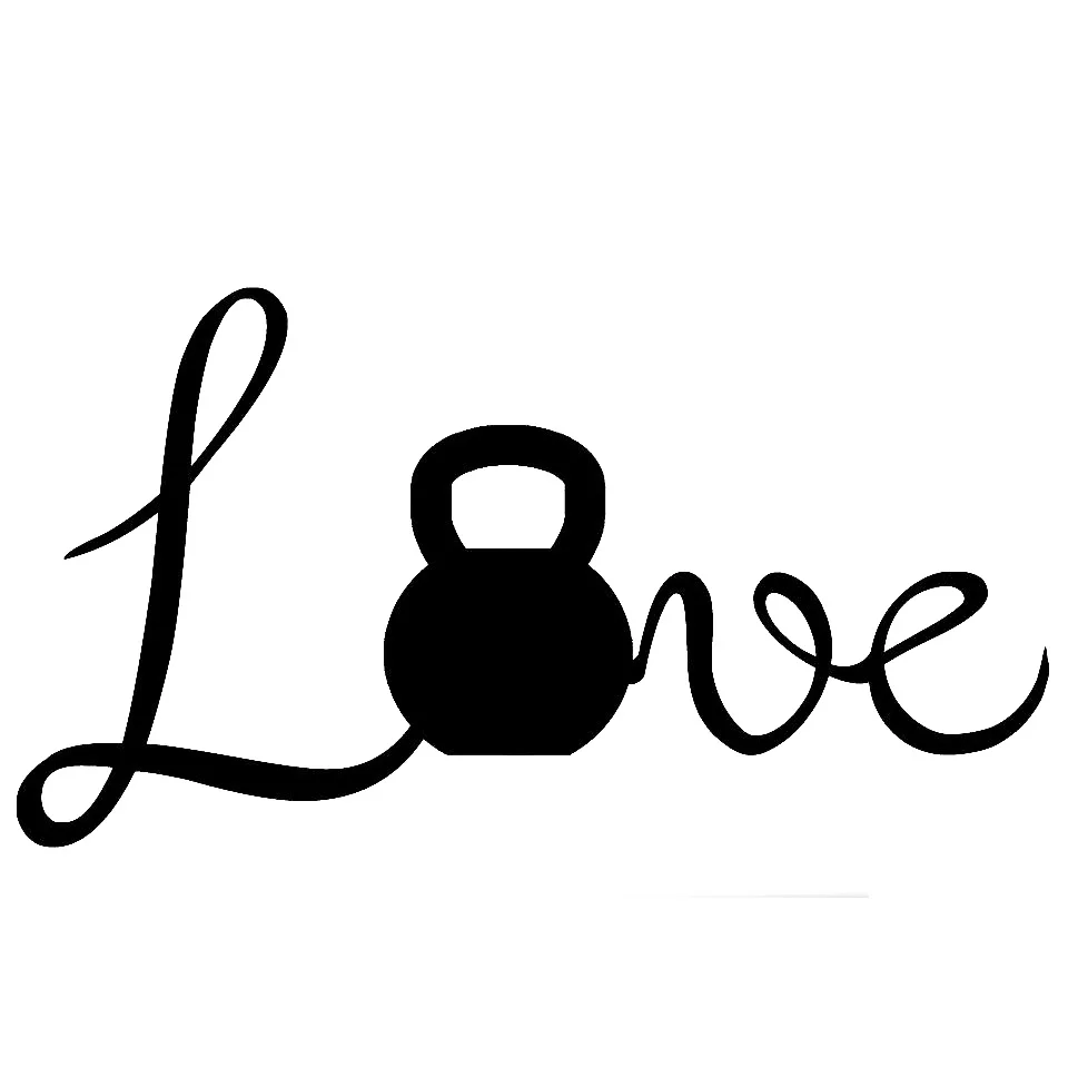 Love Kettlebell Art Vinyl Car Fashion Design Window Decals Funny Stickers Waterproof Removable L018 | Автомобили и мотоциклы
