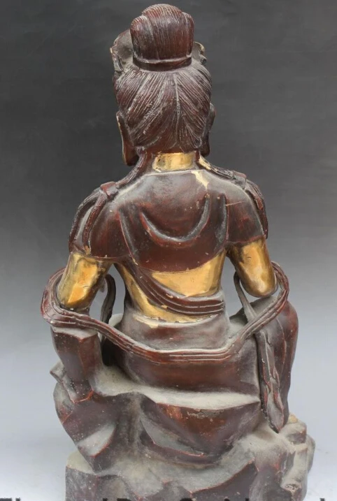 S0177 20"Old Curio Tibet Bronze Gold Gilt Kwan-yin Bodhisattva Goddess Buddha Statue 
S0177 20"Old Curio Tibet Bronze Gold Gilt Kwan-yin Bodhisattva Goddess Buddha Statue