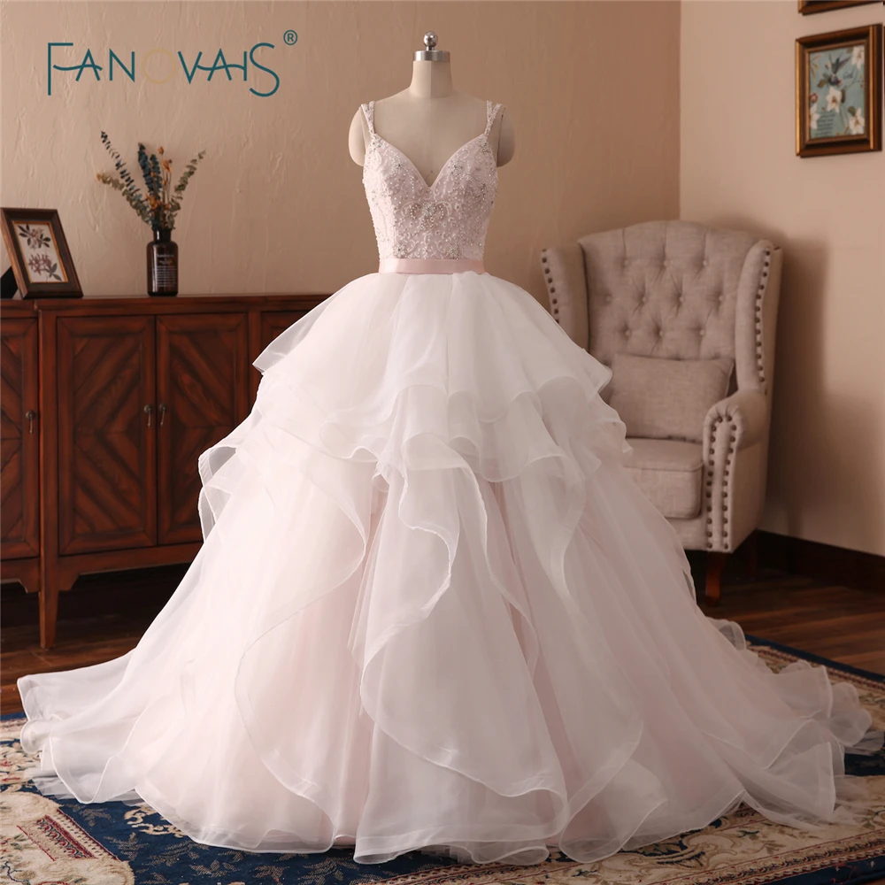 New Pink Wedding Dresses Long 2019 Sweetheart Straps Sparkling Crystal Wedding Gown Organza Vestido de Novia Plus Size NW19
New Pink Wedding Dresses Long 2019 Sweetheart Straps Sparkling Crystal Wedding Gown Organza Vestido de Novia Plus Size NW19