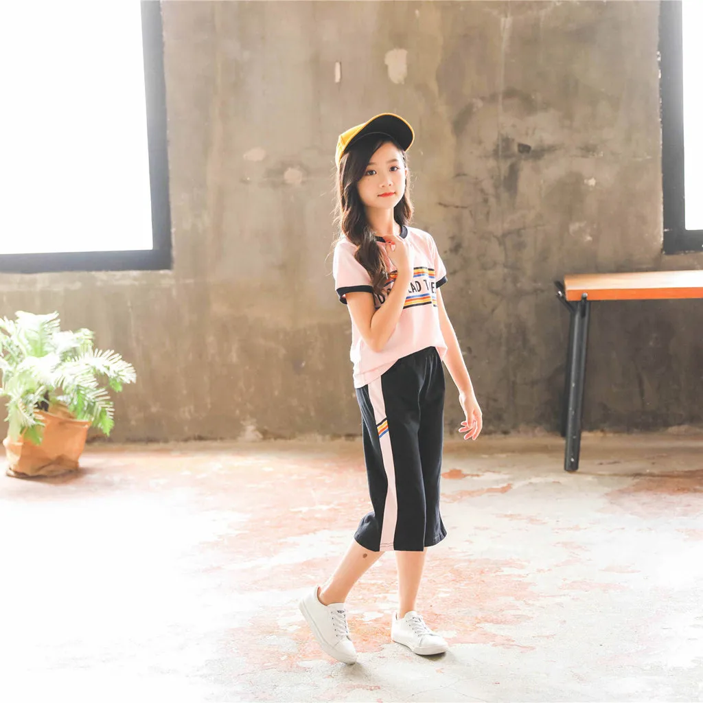 Teen Kids Girls Rainbow Letter Tracksuit Tops Loose Pants Sports Suits Outfits Children's Clothing Set 2019 MuqGew
Teen Kids Girls Rainbow Letter Tracksuit Tops Loose Pants Sports Suits Outfits Children's Clothing Set 2019 MuqGew
