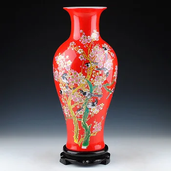 Jingdezhen ceramics China xishangmeishao red vase fishtail decoration bridal modern Home Furnishing ornaments
Jingdezhen ceramics China xishangmeishao red vase fishtail decoration bridal modern Home Furnishing ornaments