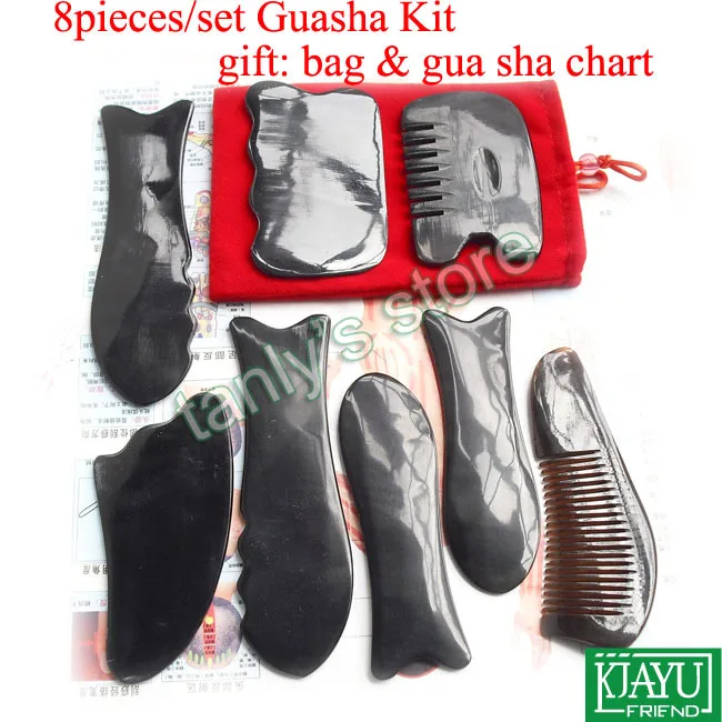 8pcs/lot Acupuncture Massage tool Gua sha kit 100% ox Horn slimming face facial skin care thin face Vline relaxation
8pcs/lot Acupuncture Massage tool Gua sha kit 100% ox Horn slimming face facial skin care thin face Vline relaxation