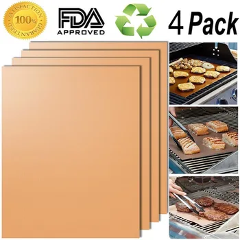 Gold Grill Mat Set of 4 - 100% Non-stick BBQ Grill Mats - FDA-Approved, PFOA Free, Reusable and Easy to Clean - Works on Gas , C
Gold Grill Mat Set of 4 - 100% Non-stick BBQ Grill Mats - FDA-Approved, PFOA Free, Reusable and Easy to Clean - Works on Gas , C
