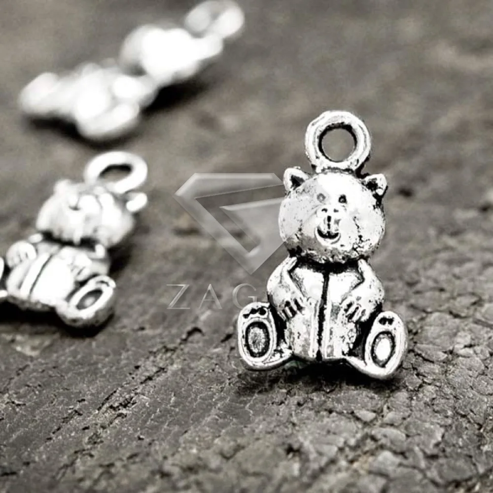 50Pcs Antique Silver Tibetan Tone 16x10x5mm Bear Animal Charms Zinc Alloy Jewellry Making Findings TS0088 | Украшения и