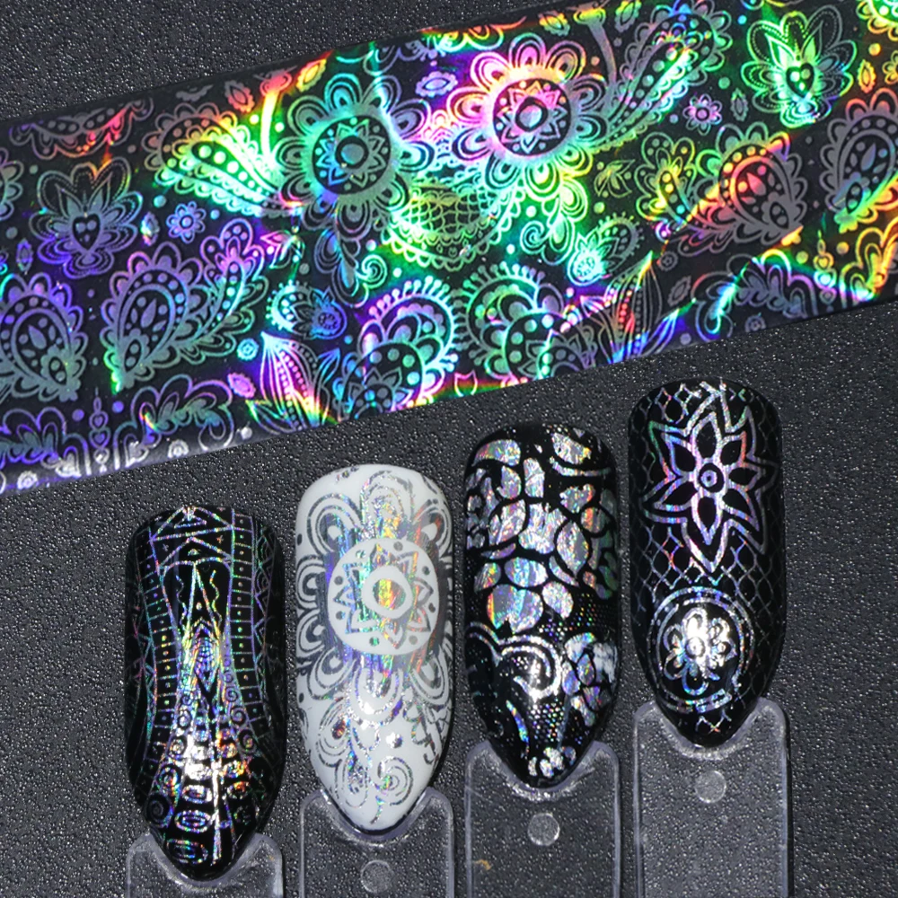 16pcs Holographic Nail Foil Sticker Set Starry Sky Glitter Foil Flower Transfer Laser Nail Wraps Paper Tips SAPSL Silver
16pcs Holographic Nail Foil Sticker Set Starry Sky Glitter Foil Flower Transfer Laser Nail Wraps Paper Tips SAPSL Silver