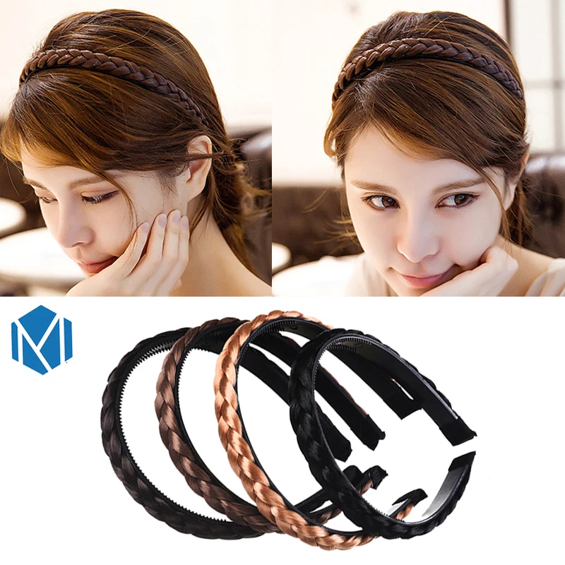 Striped Pleated Hair Band Flash Solid Color Headband Hair Hoop Accessories
