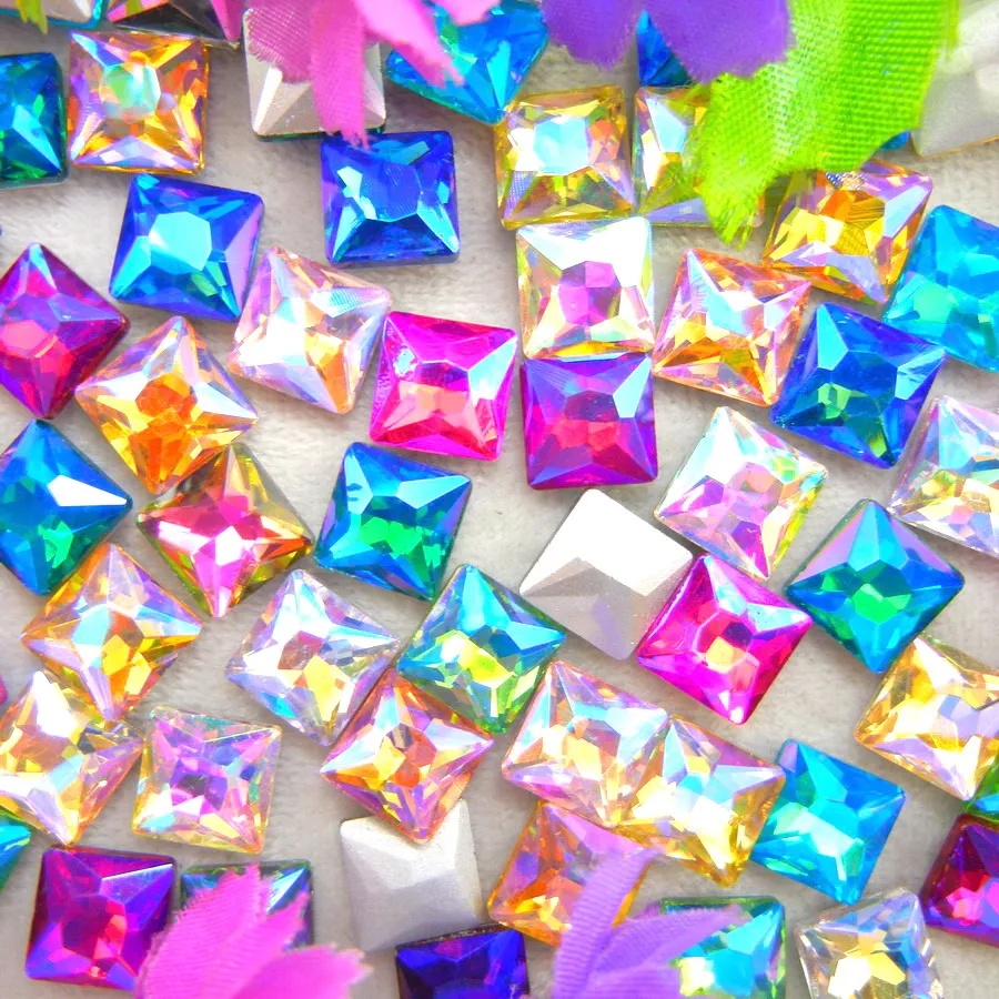 AB colors 8mm 10mm 12mm Fancy Square shape Glue on glass Crystals rhinestone handicraft ornament accessories diy trim
AB colors 8mm 10mm 12mm Fancy Square shape Glue on glass Crystals rhinestone handicraft ornament accessories diy trim