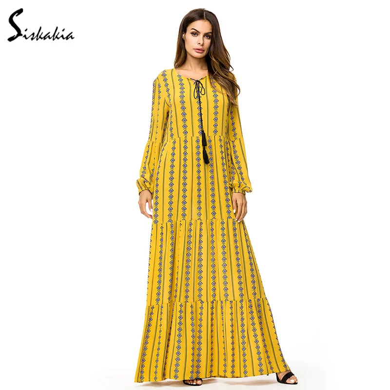 Siskakia Autumn Fall 2018 Maxi long Dress for women fashion patchwork floral dress plus size tassel drawstring Casual dresses
Siskakia Autumn Fall 2018 Maxi long Dress for women fashion patchwork floral dress plus size tassel drawstring Casual dresses