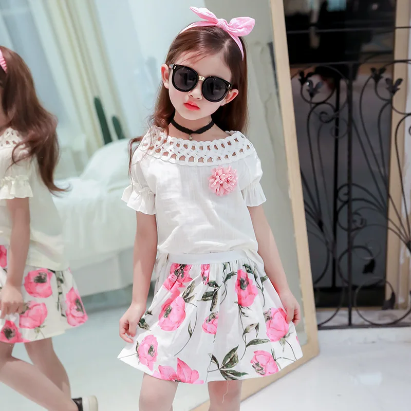 Retail 2017 New Summer Kids Girls Clothing Set hollow t shirt + skirt Cotton Baby Girls Suits Set fashion Children Girl Clothes
Retail 2017 New Summer Kids Girls Clothing Set hollow t shirt + skirt Cotton Baby Girls Suits Set fashion Children Girl Clothes