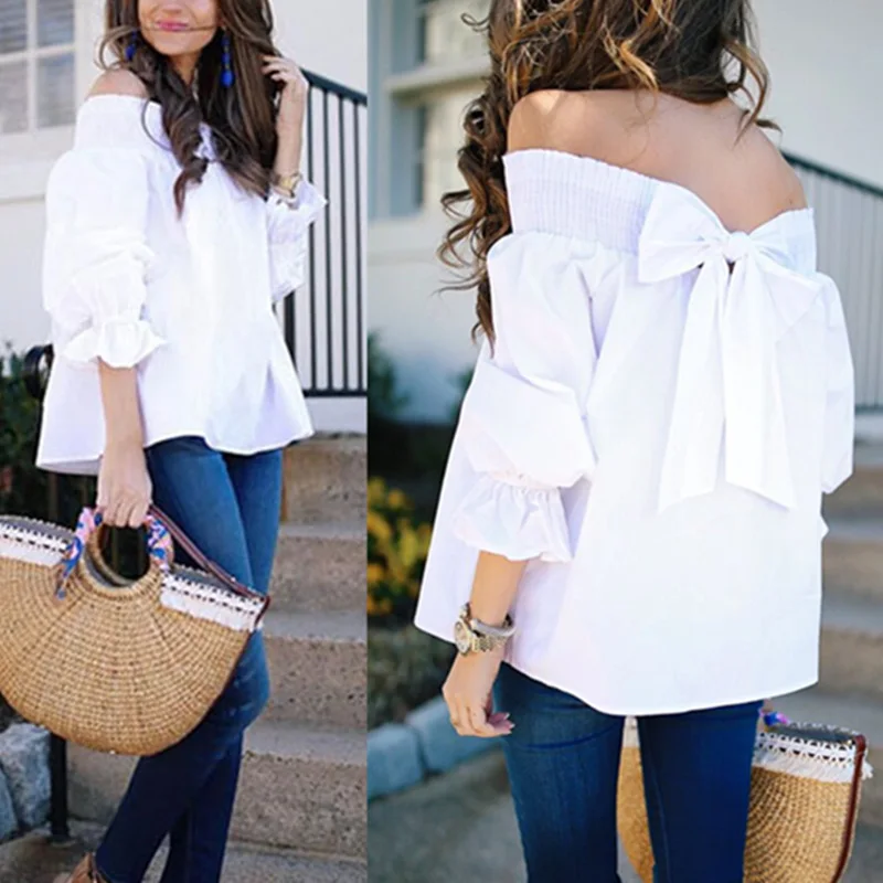 2018 Sexy Off Shoulder Tops Spring Summer Strapless Women Blouse Bowknot Slash Neck Shirts Casual Loose Blusas Plus Size 5XL
2018 Sexy Off Shoulder Tops Spring Summer Strapless Women Blouse Bowknot Slash Neck Shirts Casual Loose Blusas Plus Size 5XL