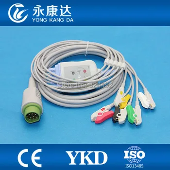 Sirecust Series 400, 500 One-Piece series patient cable with leads 5leadwires ,IEC , Clip
Sirecust Series 400, 500 One-Piece series patient cable with leads 5leadwires ,IEC , Clip