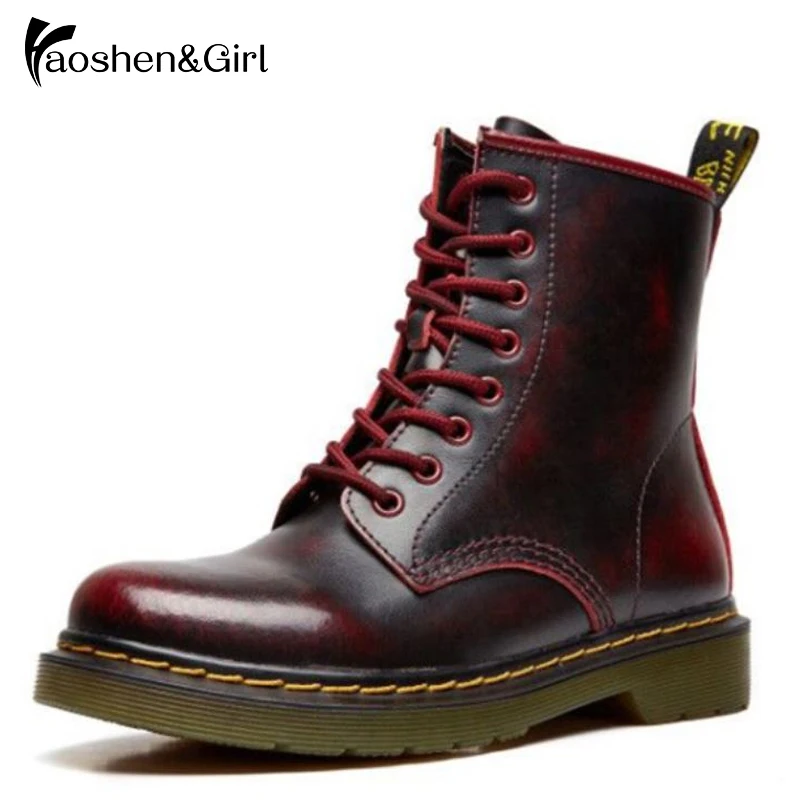 Haoshen&Girl Motorcycle Boots Women Heel Autumn Winter Lace-up Soft Leather Men Shoes Woman Bike Martin Ankle Boots Size 35-44
Haoshen&Girl Motorcycle Boots Women Heel Autumn Winter Lace-up Soft Leather Men Shoes Woman Bike Martin Ankle Boots Size 35-44