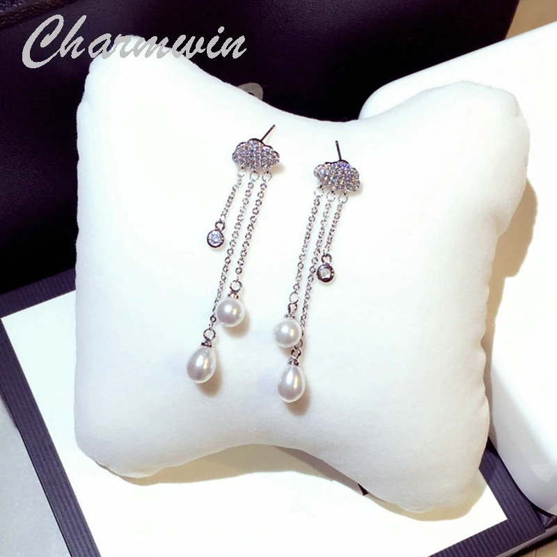 Charmwin New Tassel Earrings Women Long Earrings Rhinestone Simulated Pearl Cloud Dangle Earrings S925 Silver Needle
Charmwin New Tassel Earrings Women Long Earrings Rhinestone Simulated Pearl Cloud Dangle Earrings S925 Silver Needle