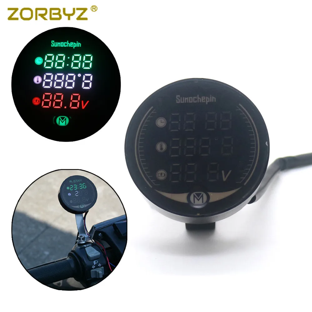 ZORBYZ 3-in-1 Motorcycle Digital LED Time Clock Temperature Voltage Thermometer Voltmeter Combo
ZORBYZ 3-in-1 Motorcycle Digital LED Time Clock Temperature Voltage Thermometer Voltmeter Combo