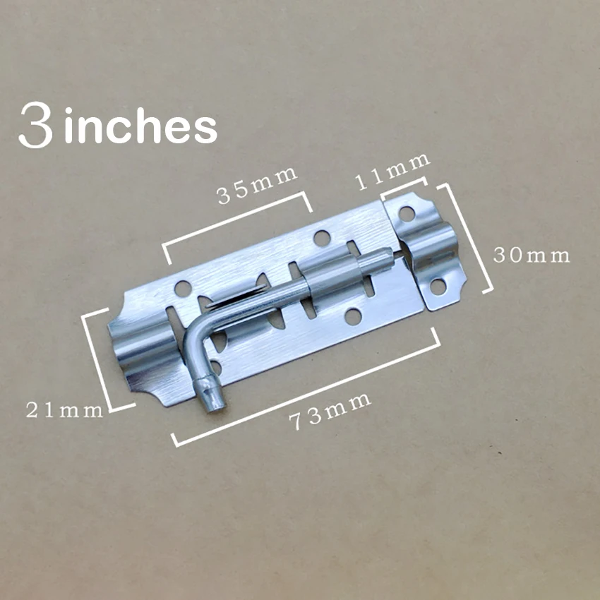 Description Picture 4 of item3" 4" 5" Stainless Steel Door Latch Barrel Bolt Latch Hasp For Bathroom Bedroom Gate Lock Durable Safety Hardware Locks
