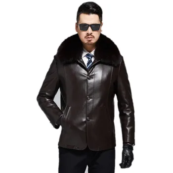 1908 Thickened Suede Men's Jacket Father's Leather Coat Genuine Leather Warm and Cold-proof Fox Fur Collar Winter Clothing
1908 Thickened Suede Men's Jacket Father's Leather Coat Genuine Leather Warm and Cold-proof Fox Fur Collar Winter Clothing