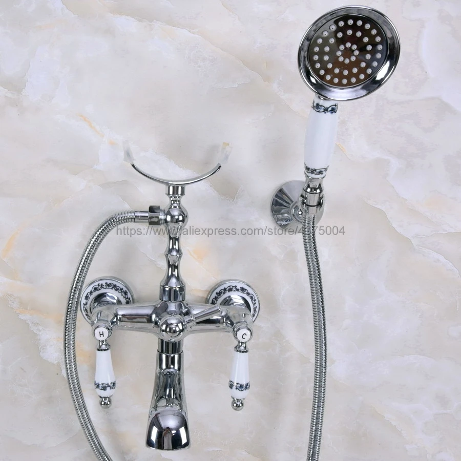 Chrome Polished Bathroom Bathtub Mixer Faucet Telephone Style With Brass Handshower Bath & Shower Faucets Nna242
Chrome Polished Bathroom Bathtub Mixer Faucet Telephone Style With Brass Handshower Bath & Shower Faucets Nna242