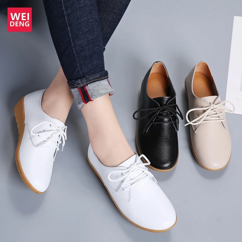 WeiDeng Woman 100% Genuine Leather Casual Shoes Soft Sole Lace Up Waterproof Non Slip TPR Sturdy Sole Comfort Increased
WeiDeng Woman 100% Genuine Leather Casual Shoes Soft Sole Lace Up Waterproof Non Slip TPR Sturdy Sole Comfort Increased