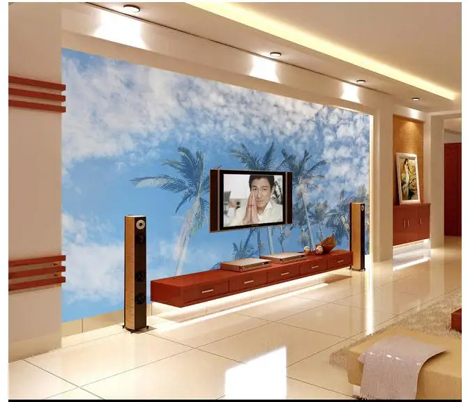 3D wallpaper custom mural 2015 The blue sky white cloud TV setting wall of palm trees beauty non-woven wallpaper room decoration
3D wallpaper custom mural 2015 The blue sky white cloud TV setting wall of palm trees beauty non-woven wallpaper room decoration