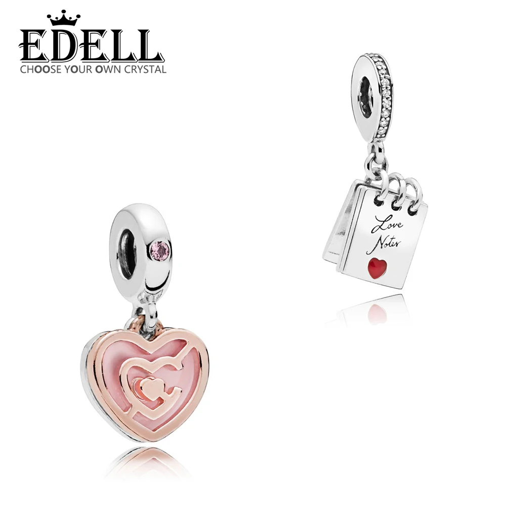 EDELL 100% 925 Sterling Silver New 1:1 Rose to Love Hanging Charm Love Notes Pendant Valentine's Day For DIY Bracelet Necklace
EDELL 100% 925 Sterling Silver New 1:1 Rose to Love Hanging Charm Love Notes Pendant Valentine's Day For DIY Bracelet Necklace
