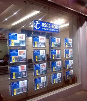 Real Estate Window Hanging Display Systems,LED Illuminated Acrylic Poster Frame A3 Single Sided Cable Wire Kits Light Pocket
Real Estate Window Hanging Display Systems,LED Illuminated Acrylic Poster Frame A3 Single Sided Cable Wire Kits Light Pocket