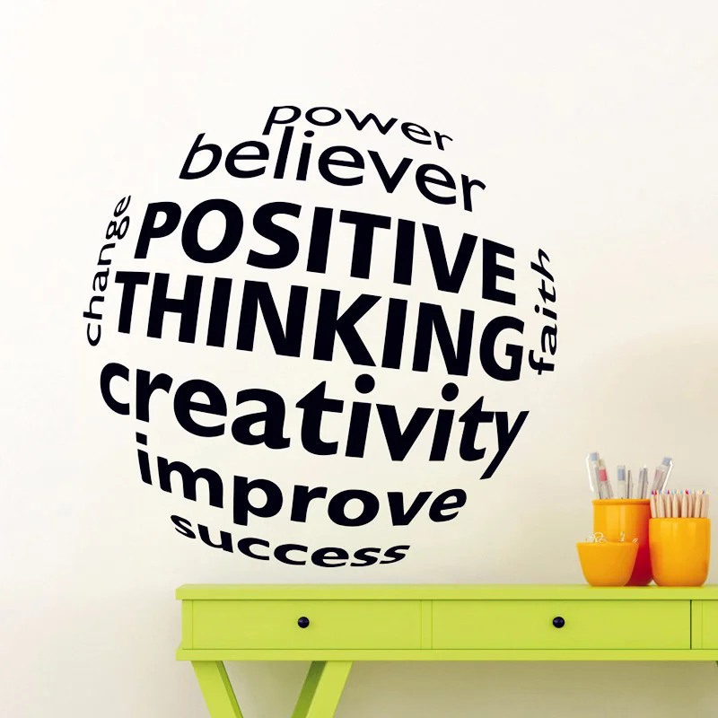 Positive thinking wall sticker 800x800