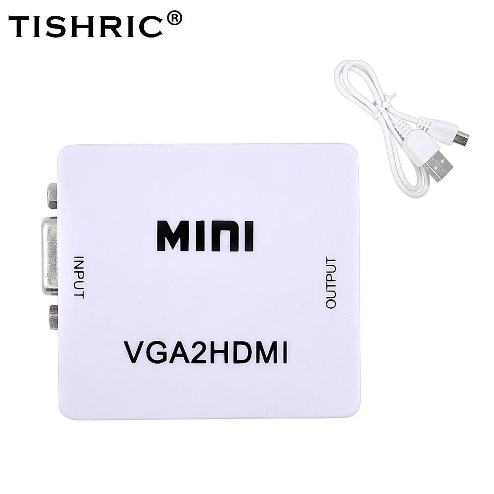 TISHRIC Mini Full hd 1080P VGA Male to HDMI Female Adapter VGA2HDMI Converter Box with Audio Cable USB Power Support 360 ps3 TV
TISHRIC Mini Full hd 1080P VGA Male to HDMI Female Adapter VGA2HDMI Converter Box with Audio Cable USB Power Support 360 ps3 TV