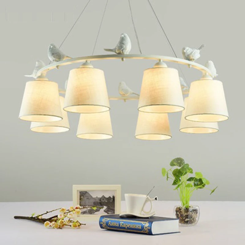 LukLoy Romantic E27 Bird LED Chandelier Light Lamp Linen Lampshade Cloth Chandelier Kitchen Living Room Hanging Lighting Fixture
LukLoy Romantic E27 Bird LED Chandelier Light Lamp Linen Lampshade Cloth Chandelier Kitchen Living Room Hanging Lighting Fixture