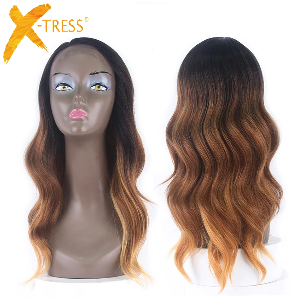 Ombre Brown Blonde Body Wave Lace Front Synthetic Hair Wigs Long Wavy Side Part Pink Blue Cosplay Wig X-TRESS African Hairpiece
Ombre Brown Blonde Body Wave Lace Front Synthetic Hair Wigs Long Wavy Side Part Pink Blue Cosplay Wig X-TRESS African Hairpiece