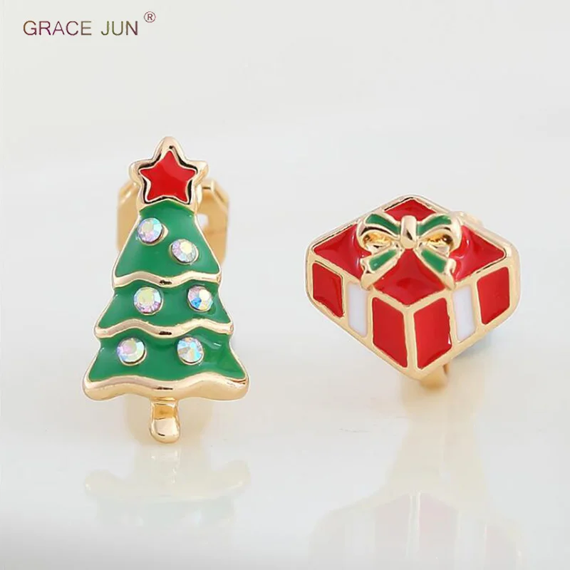GRACE JUN Christmas Tree Gift Clip on Earrings Without Pierced for Kids Girls Hot Sale Enamel Colorful Clip Earrings Not Allergy
GRACE JUN Christmas Tree Gift Clip on Earrings Without Pierced for Kids Girls Hot Sale Enamel Colorful Clip Earrings Not Allergy