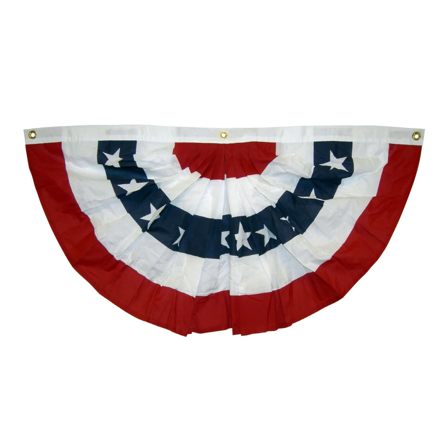 1.5x3 ft printed stripes stars USA Pleated Fan bunting Half Banner flag for july 4th independence day decoration
1.5x3 ft printed stripes stars USA Pleated Fan bunting Half Banner flag for july 4th independence day decoration