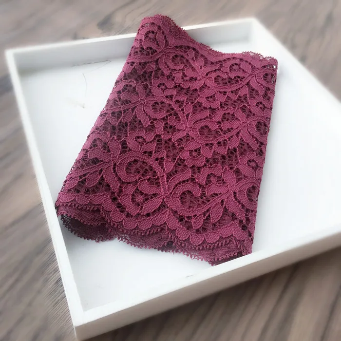 On Sale!!! 17CM Wide Wine red Lace Elastic stretch Lace Trimming Sewing Fabric diy cloth lace wholesale
On Sale!!! 17CM Wide Wine red Lace Elastic stretch Lace Trimming Sewing Fabric diy cloth lace wholesale