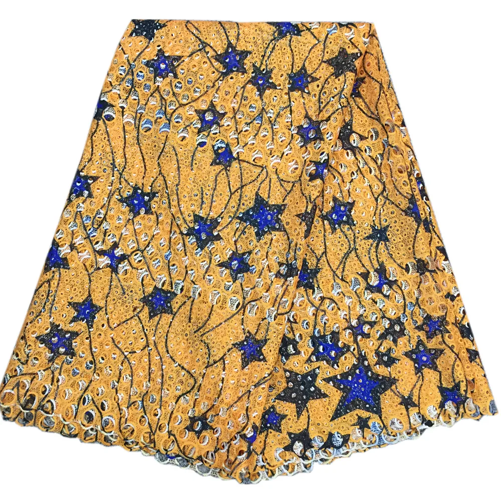 2018 milk silk cord soluble print Wax design pattern Embroidery guipure water Swiss African lace Fabric for dress 5y/lot HW1118
2018 milk silk cord soluble print Wax design pattern Embroidery guipure water Swiss African lace Fabric for dress 5y/lot HW1118