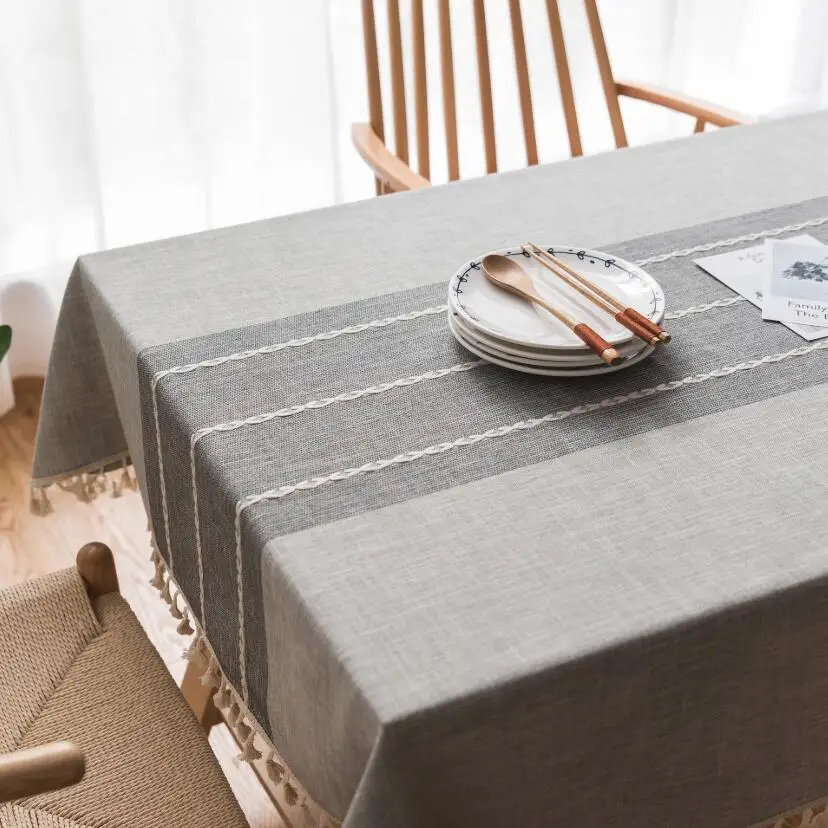 Chic Striped Lace Tassel Plaid Table Cloth Cotton Linen Tablecloths Kitchen Rectangle Table Cover Party Banquet Manteles ZC012
Chic Striped Lace Tassel Plaid Table Cloth Cotton Linen Tablecloths Kitchen Rectangle Table Cover Party Banquet Manteles ZC012