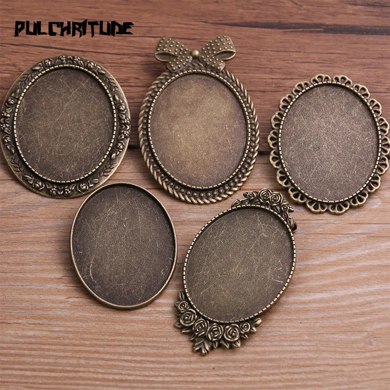 PULCHRITUDE 2pcs 30*40mm Inner Size Antique Bronze Oval Big Brooch 5 Style Cabochon Base Setting Charms Pendant 8E
PULCHRITUDE 2pcs 30*40mm Inner Size Antique Bronze Oval Big Brooch 5 Style Cabochon Base Setting Charms Pendant 8E