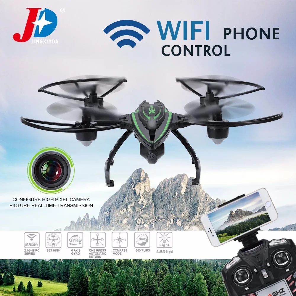 

Original JXD 510W 2.4G 4CH 6-Axis Gyro Wifi FPV Quadcopter RC Drone With 0.3MP Camera One-key Return CF Mode 3D-flip High Hold